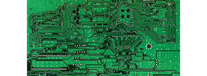 Close-up of green computer circuit board