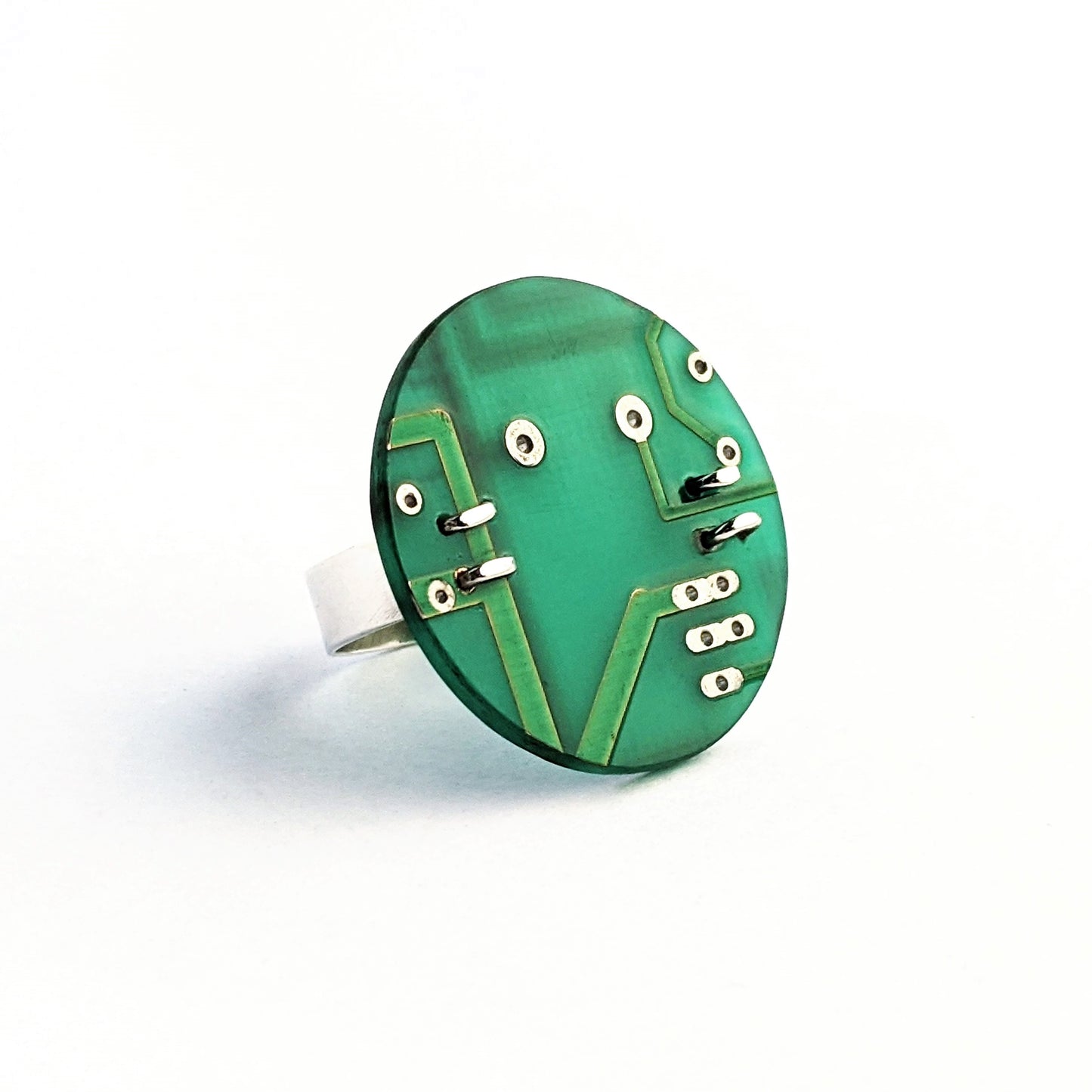 Sterling Silver Circuit Board Ring