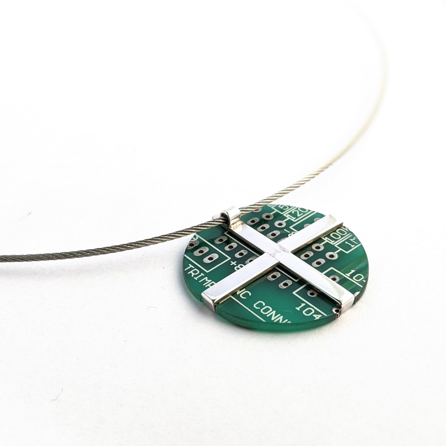 Sterling Silver Circuit Board Necklace