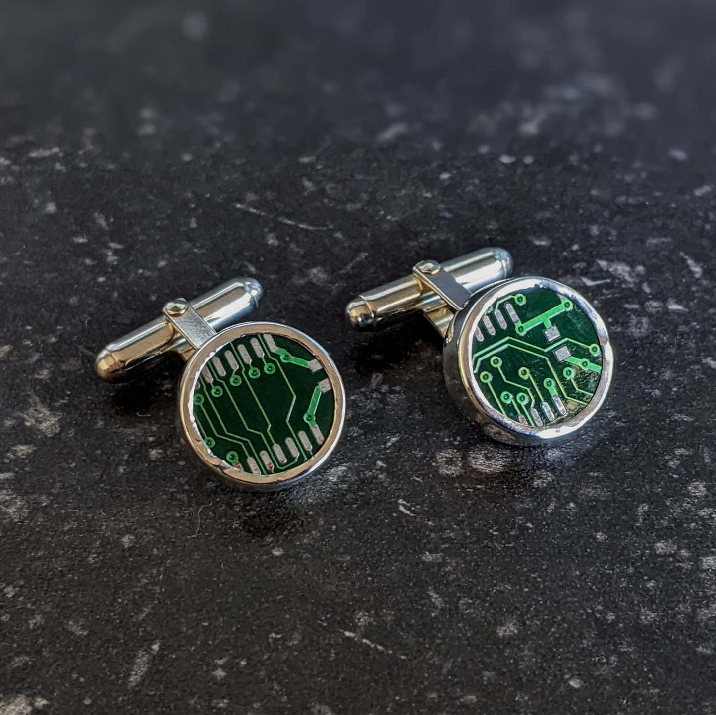 Sterling Silver Circuit Board Cufflinks