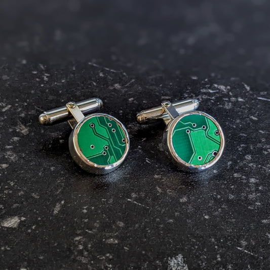 Sterling Silver Circuit Board Cufflinks