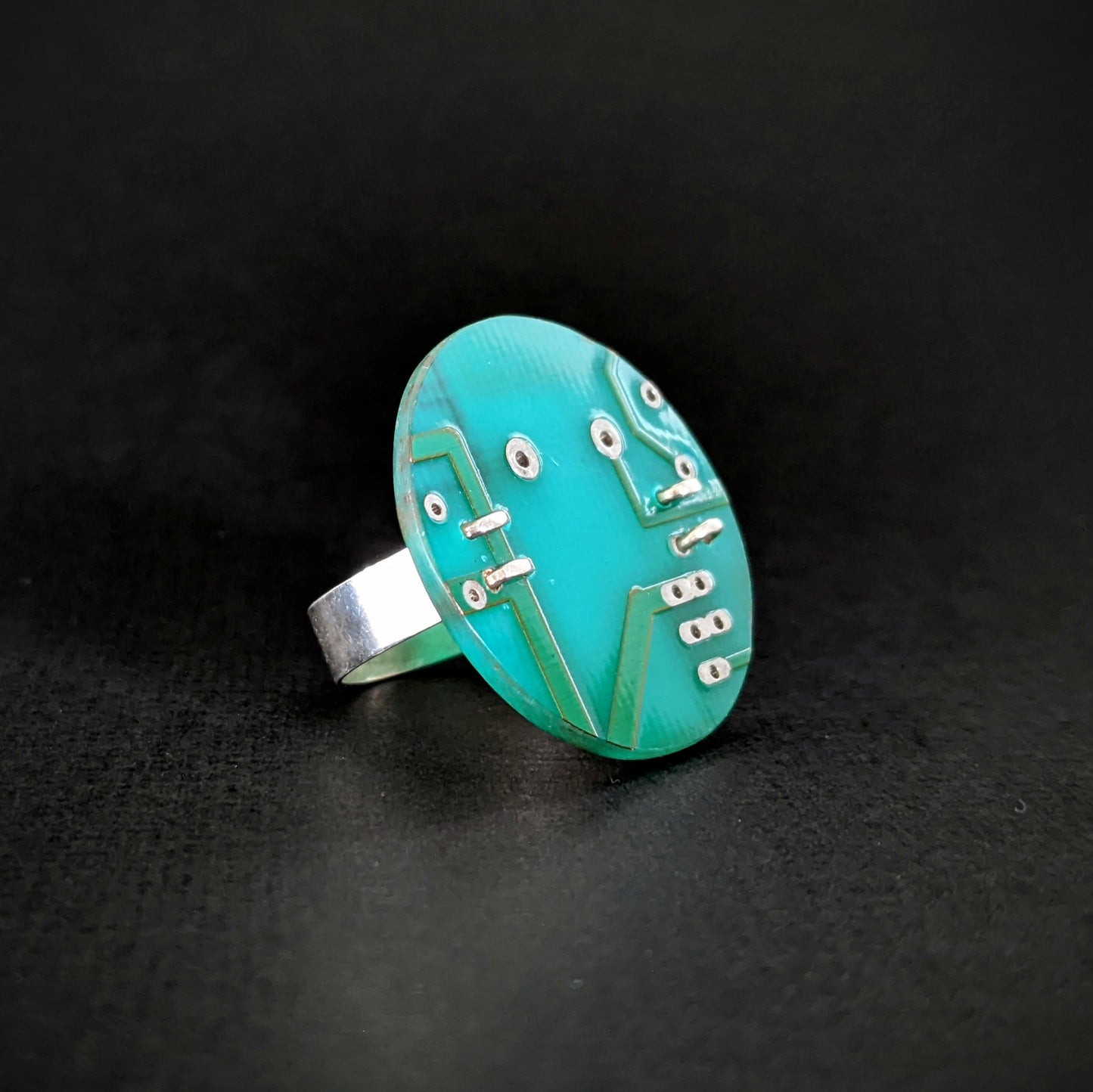 Sterling Silver Circuit Board Ring