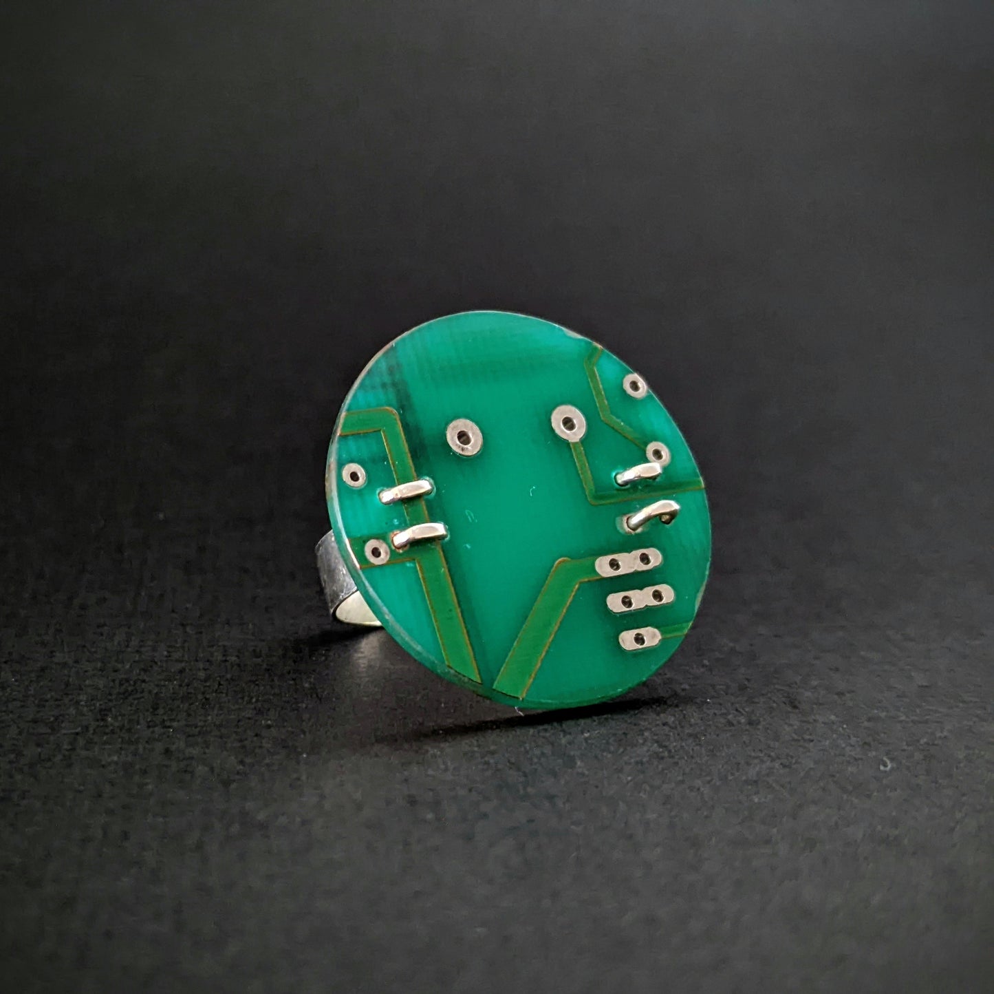 Sterling Silver Circuit Board Ring