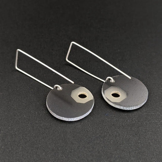 Sterling Silver Circuit Board Hook Earrings