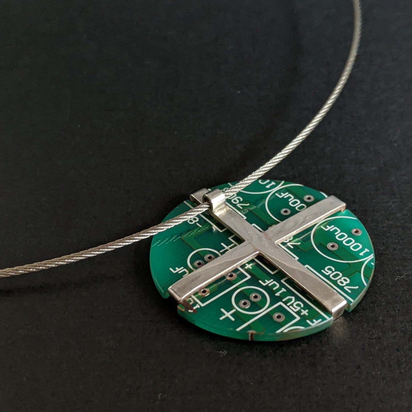 Sterling Silver Circuit Board Necklace