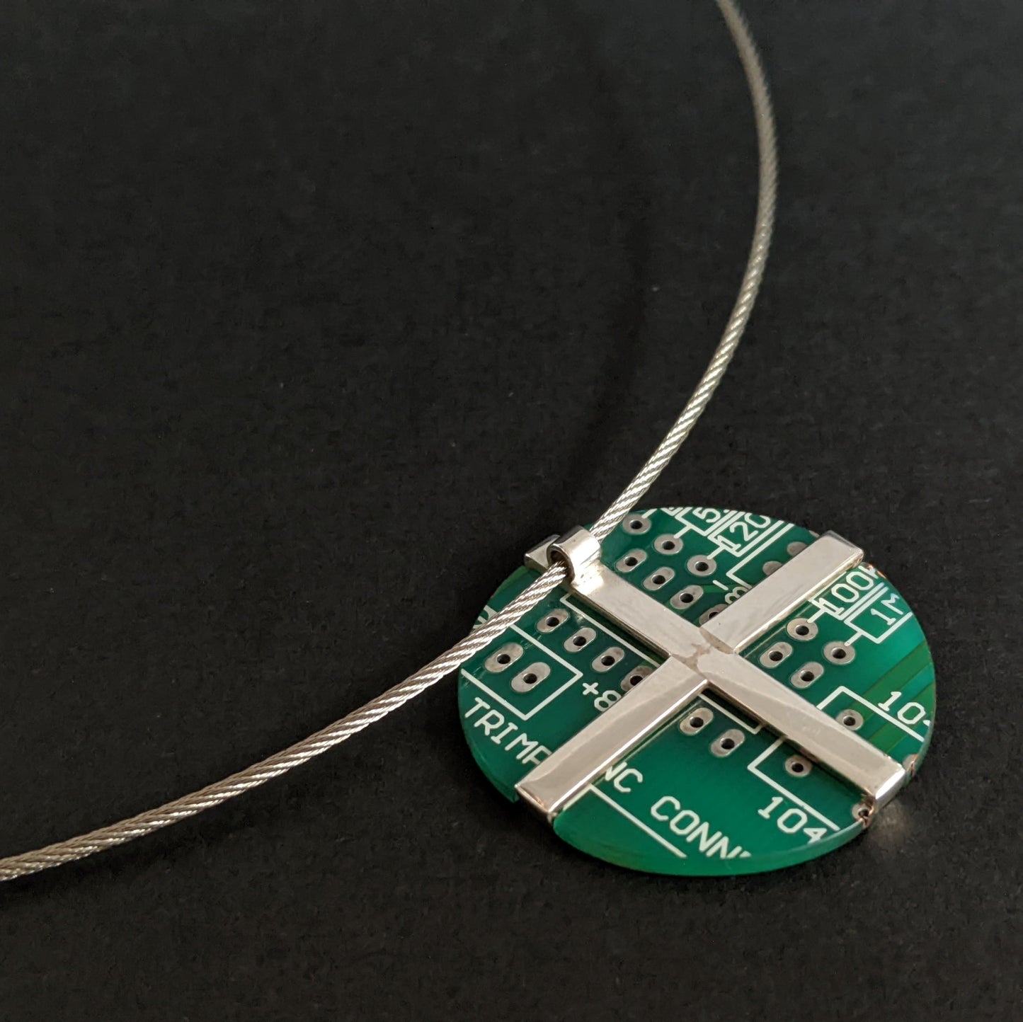 Sterling Silver Circuit Board Necklace